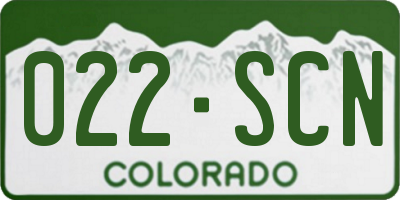 CO license plate 022SCN