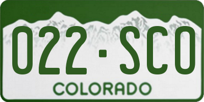 CO license plate 022SCO