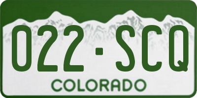 CO license plate 022SCQ