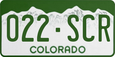 CO license plate 022SCR