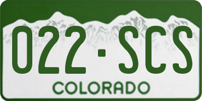 CO license plate 022SCS