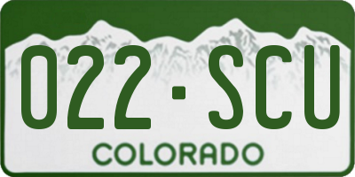 CO license plate 022SCU