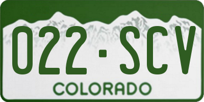 CO license plate 022SCV