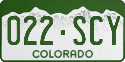 CO license plate 022SCY
