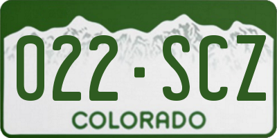 CO license plate 022SCZ