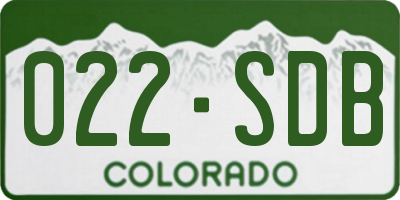 CO license plate 022SDB