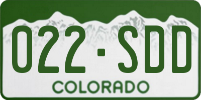 CO license plate 022SDD