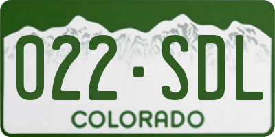 CO license plate 022SDL