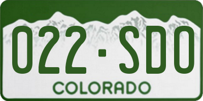 CO license plate 022SDO