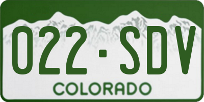 CO license plate 022SDV
