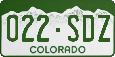 CO license plate 022SDZ