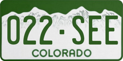 CO license plate 022SEE
