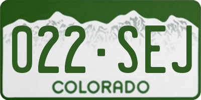 CO license plate 022SEJ