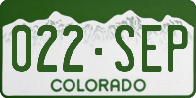 CO license plate 022SEP