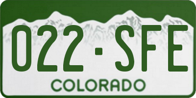 CO license plate 022SFE