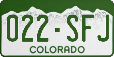 CO license plate 022SFJ