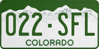 CO license plate 022SFL
