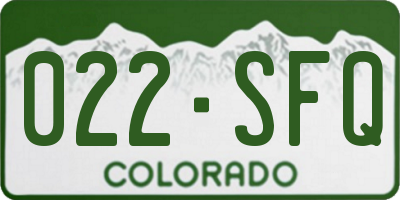 CO license plate 022SFQ