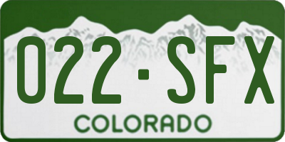 CO license plate 022SFX