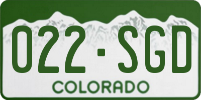 CO license plate 022SGD