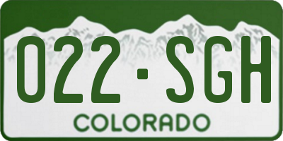 CO license plate 022SGH