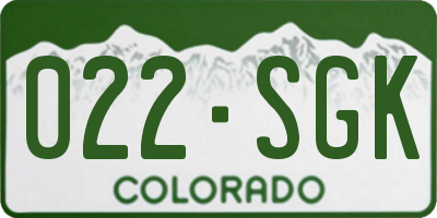 CO license plate 022SGK