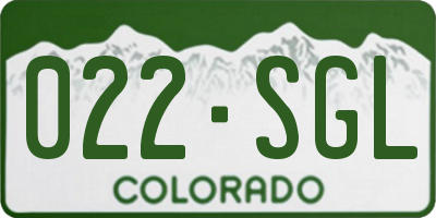 CO license plate 022SGL