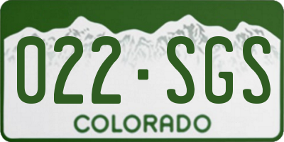 CO license plate 022SGS