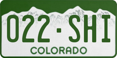 CO license plate 022SHI