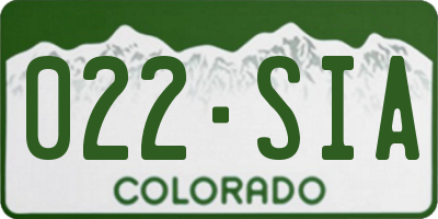 CO license plate 022SIA