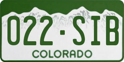 CO license plate 022SIB