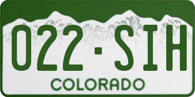CO license plate 022SIH