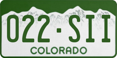 CO license plate 022SII