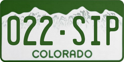 CO license plate 022SIP