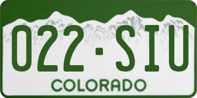 CO license plate 022SIU