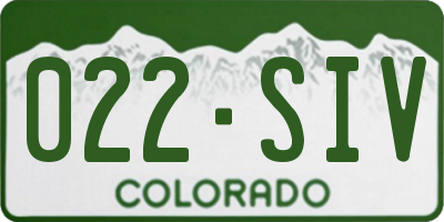CO license plate 022SIV