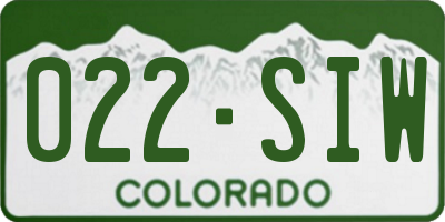 CO license plate 022SIW