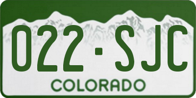 CO license plate 022SJC