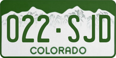 CO license plate 022SJD
