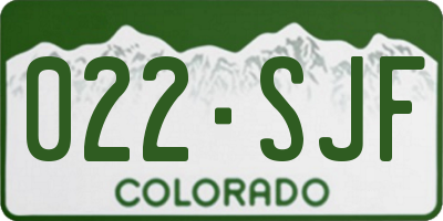 CO license plate 022SJF