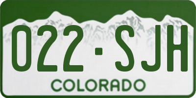 CO license plate 022SJH
