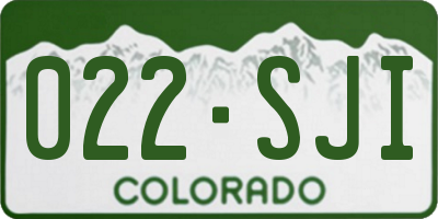 CO license plate 022SJI