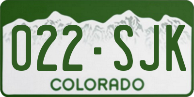 CO license plate 022SJK