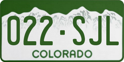 CO license plate 022SJL