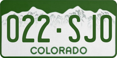 CO license plate 022SJO