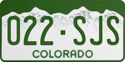 CO license plate 022SJS
