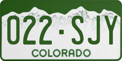 CO license plate 022SJY