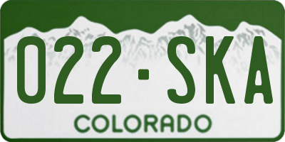 CO license plate 022SKA