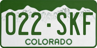 CO license plate 022SKF