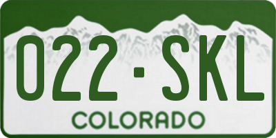 CO license plate 022SKL